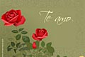 Tarjeta imagen de San Valentin. Rosas rojas