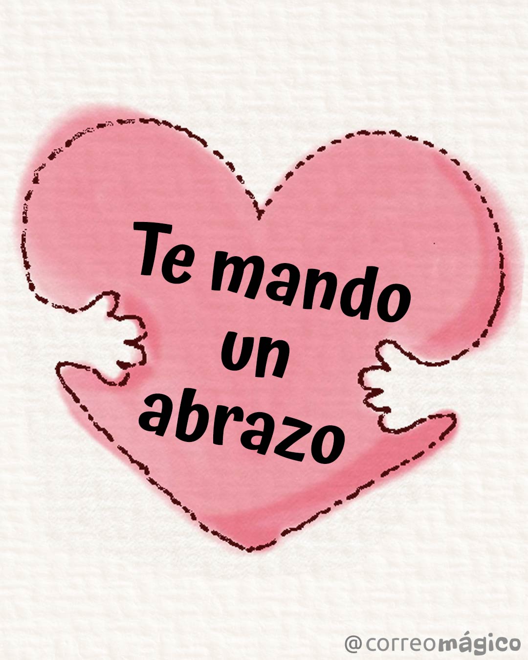 Tarjeta de Te mando abrazos. Te mando un abrazo, para compartir por  WhatsApp en CorreoMagico.com