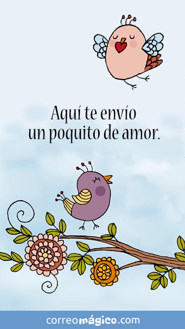 Aqui te envio un poquito de mi amor. Tarjeta virtual de amor para whatsapp para enviar desde tu celular o computadora. Toca para ver tu mensaje