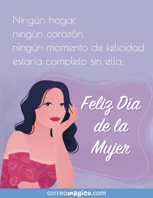 acuerdo Por favor mira Con fecha de Tarjeta de Día de la Mujer. Imprescindible, para compartir por WhatsApp en  CorreoMagico.com