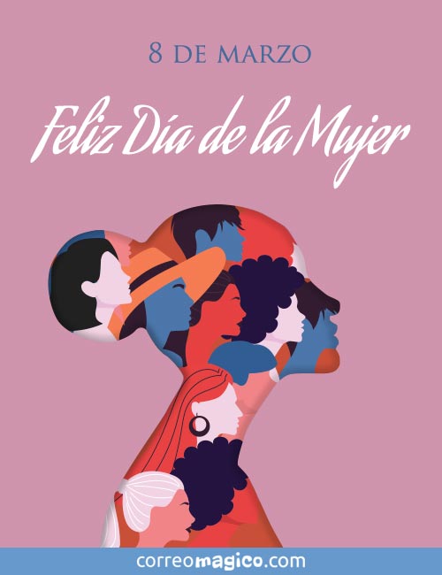 Tarjeta de Día de la Mujer. Feliz Día de la Mujer , para compartir por  WhatsApp. diamujer-perfil