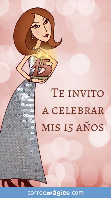 Tarjeta de Invitacion de Cumpleaos de 15 aos para whatsapp para enviar desde tu celular o computadora