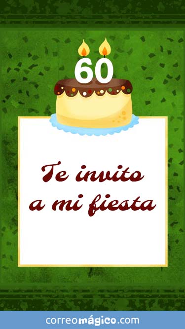 Tarjeta de Invitacion de Cumpleaos de 60 aos para whatsapp para enviar desde tu celular o computadora