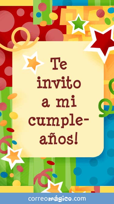 Tarjeta de Invitacion a fiesta de Cumpleaos para whatsapp para enviar desde tu celular o computadora