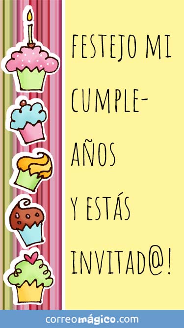 Tarjeta de Invitacion de Cumpleaos para whatsapp para enviar desde tu celular o computadora