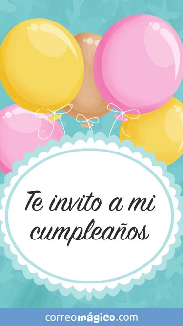 Tarjeta de Invitacion a fiesta de Cumpleaos para whatsapp para enviar desde tu celular o computadora