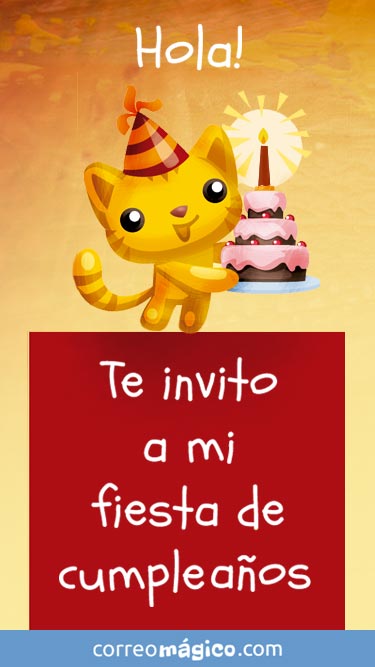 Tarjeta de Invitacion a fiesta de Cumpleaos para whatsapp para enviar desde tu celular o computadora