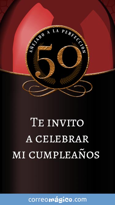 Tarjeta de Invitacion de Cumpleaos de 50 aos para whatsapp para enviar desde tu celular o computadora