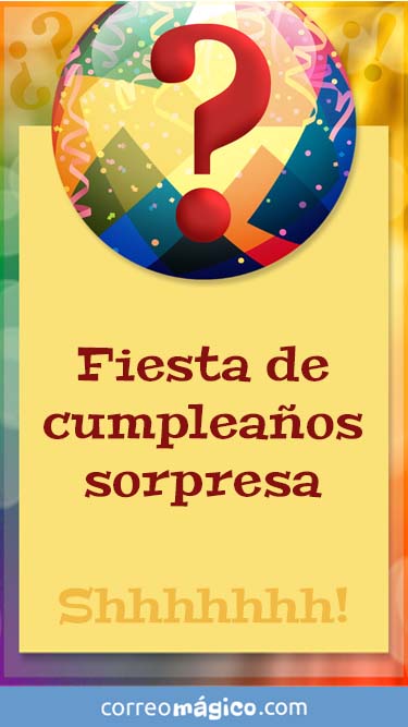 Tarjeta de Invitacion a fiesta sorpresa para whatsapp para enviar desde tu celular o computadora