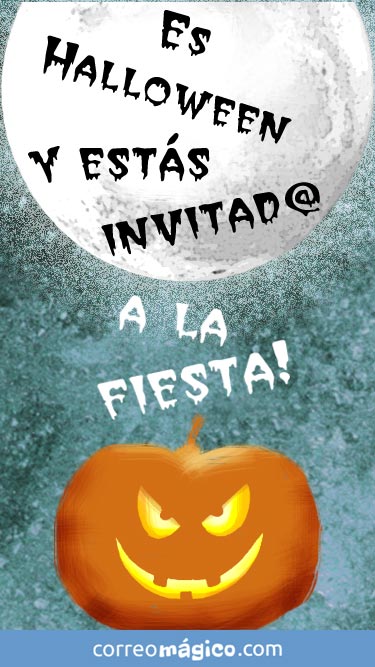 Tarjeta de Invitacion a fiesta de Halloween para whatsapp para enviar desde tu celular o computadora