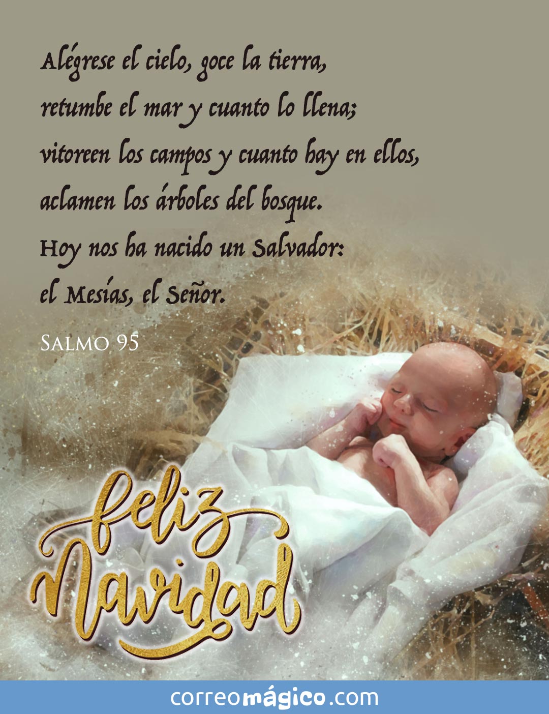 Hoy nos ha nacido un Salvador: el Mesías, el Señor. 
Salmo 95
Feliz Navidad