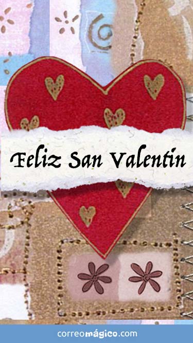 Feliz da de San Valentn. Tarjeta de San Valentn para whatsapp para enviar desde tu celular o computadora