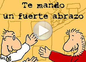 Tarjeta animada de Hola. fuerte abrazo