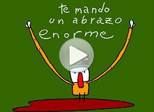 Tarjeta animada de Hola. un abrazo