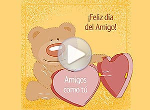 Tarjeta animada de Día del amigo. te llevo en mi corazn 