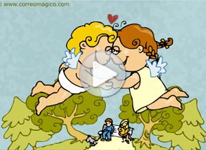 Amor ecard. cupidos
