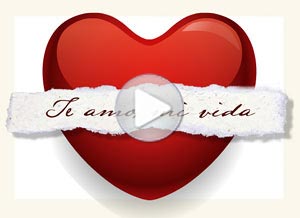 Tarjeta animada de Amor. Te envo mi corazn a la distancia