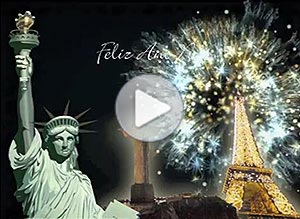 Año Nuevo ecard. ao nuevo en el mundo	