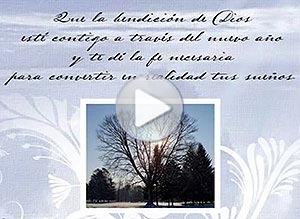 Tarjeta animada de Año Nuevo. la bendicin de dios