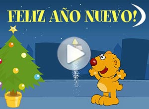 Tarjeta animada de Año Nuevo. propsito para el ao nuevo