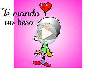 Tarjeta animada de . Te mando un beso