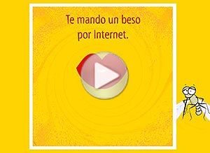 Te mando un beso ecard. quiero comerte a besos