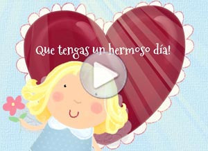 Tarjeta animada de Hola. que tengas un hermoso da!