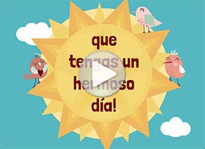 Tarjeta animada de Hola. que tengas un hermoso da!