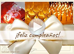 Tarjeta animada de Cumpleaños. regalos en tu da