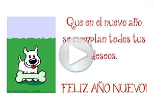 Tarjeta animada de Año Nuevo. que se cumplan tus deseos