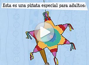 Tarjeta animada de Cumpleaños. una piata para adultos