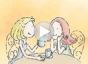 Tarjeta animada de Amistad. las buenas amigas son ngeles