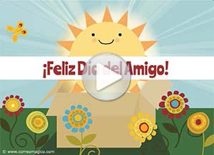 Día del amigo ecard. te envo una caja de sol