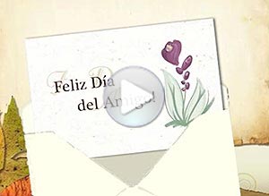 Tarjeta animada de Día del amigo. a la distancia