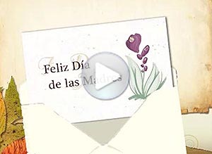 Tarjeta animada de Día de la madre. A la distancia