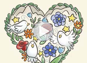 Tarjeta animada de D&iacute;a de la madre. coraz�n de madre