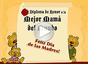 Día de la madre ecard. diploma a la mejor mam del mundo
