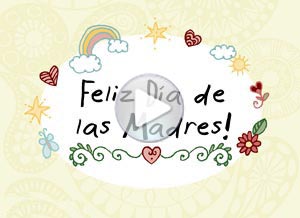 Tarjeta animada de Día de la madre. felicidad en tu corazn