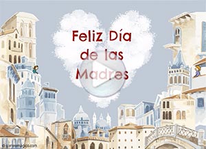 Día de la madre ecard. aunque hoy no podamos reunirnos