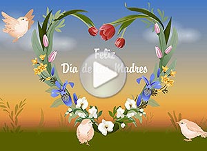 Tarjeta animada de Día de la madre. feliz da de las madres