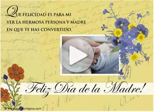 Tarjeta animada de Día de la madre. para mi querida hija