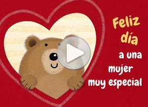 Tarjeta animada de Día de la mujer. para una mujer especial