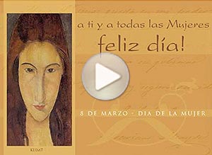 Tarjeta animada de Día de la mujer. fuente de inspiracin y poesa