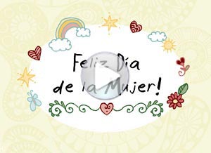 Tarjeta animada de Día de la mujer. felicidad en tu corazn