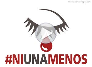 Tarjeta animada de Día de la mujer. Basta de violencia contra la Mujer