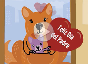 Día del Padre ecard. como no puedo saludarte en persona