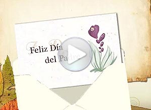 Tarjeta animada de Día del Padre. a la distancia
