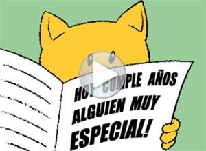 Tarjeta animada de Cumpleaños. felicidades