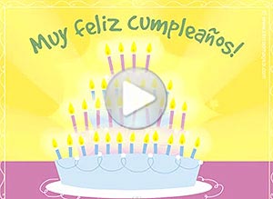Tarjeta animada de Cumpleaños. otra velita ms...