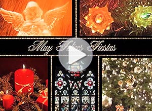 Tarjeta animada de Navidad. la luz de la felicidad
